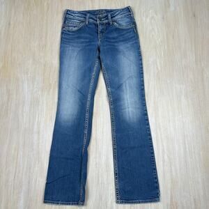Silver Jeans Suki 17" Bootcut Blue Wash Low Rise Classic Everyday Denim Jeans 27